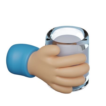 Main tenant une boisson  3D Icon