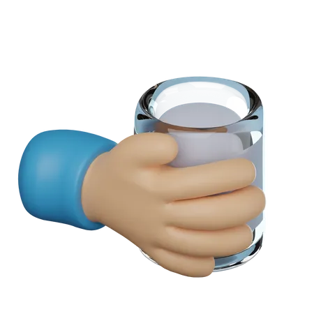 Main tenant une boisson  3D Icon