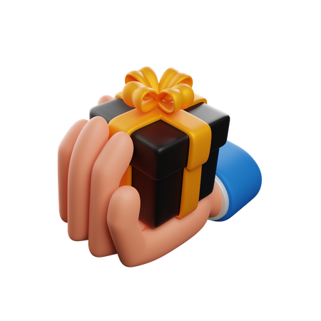 Main tenant une boîte cadeau  3D Icon