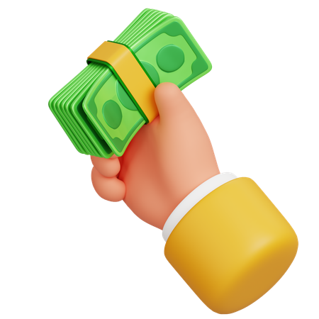 Main tenant de l'argent liquide  3D Icon