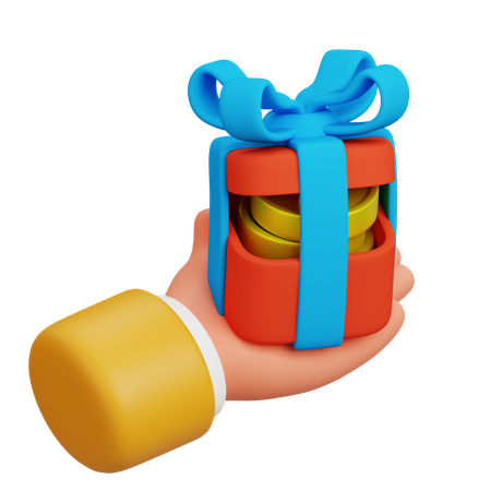 Main tenant un cadeau en argent  3D Icon