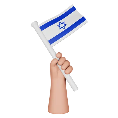 Main tenant le drapeau d'Israël  3D Icon