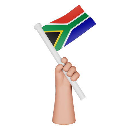 Main tenant le drapeau de l'afrique du sud  3D Icon