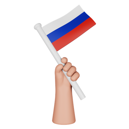 Main tenant le drapeau de la russie  3D Icon