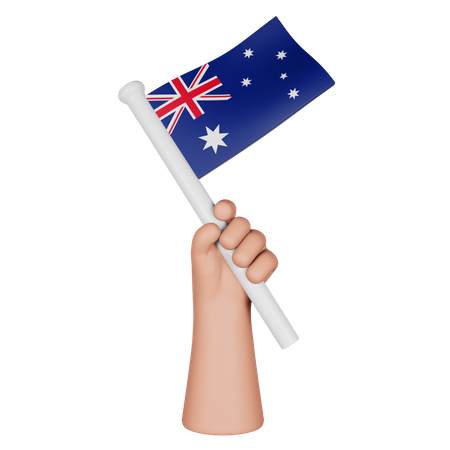 Main tenant le drapeau de l'australie  3D Icon