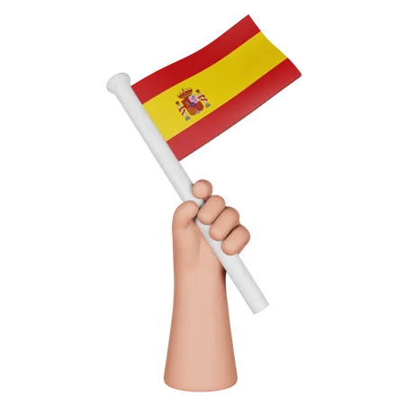 Main tenant le drapeau de l'espagne  3D Icon