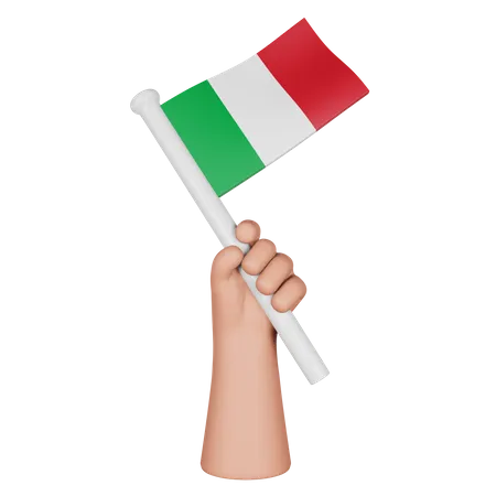 Main tenant le drapeau de l'italie  3D Icon