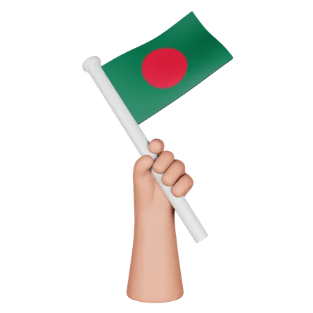 Main tenant le drapeau du bangladesh  3D Icon