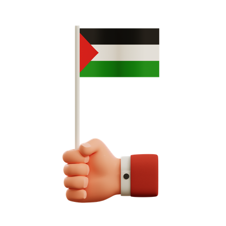 Main tenant le drapeau de la palestine  3D Icon