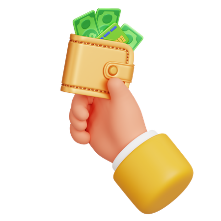 Main tenant le portefeuille  3D Icon
