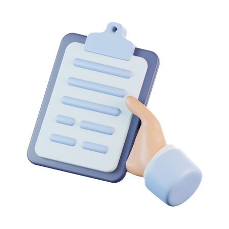 Main tenant le presse-papiers  3D Icon