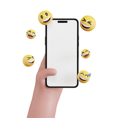 Main tenant le téléphone avec Emoji  3D Icon