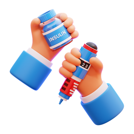 Main tenant l'insuline  3D Icon
