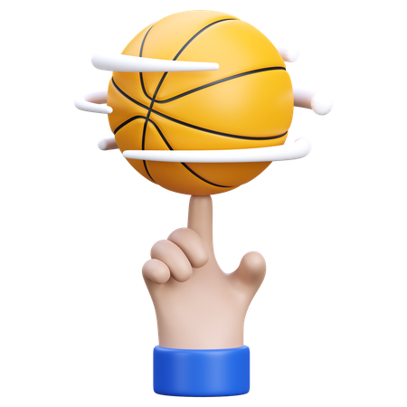 Main tenant un ballon de basket  3D Icon