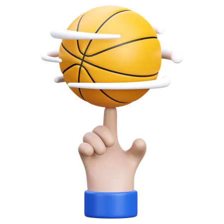 Main tenant un ballon de basket  3D Icon