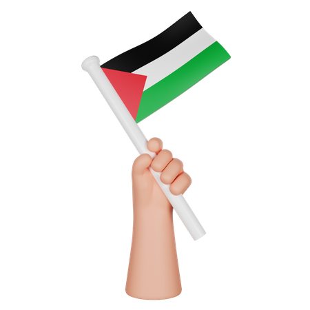 Main tenant un drapeau de la palestine  3D Icon