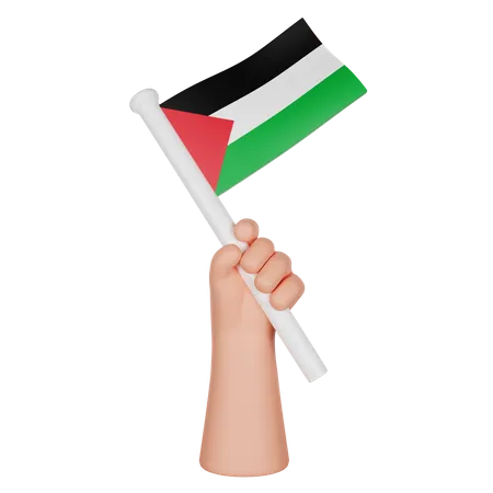 Main tenant un drapeau de la palestine  3D Icon