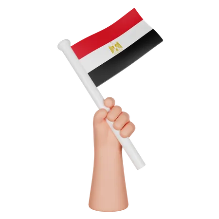 Main tenant un drapeau de l'Egypte  3D Icon