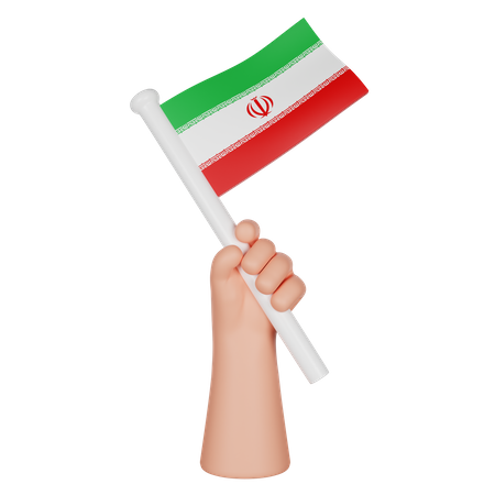 Main tenant un drapeau de l'iran  3D Icon