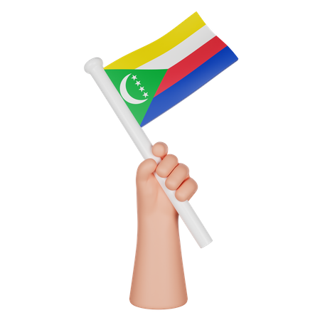 Main tenant un drapeau des comores  3D Icon