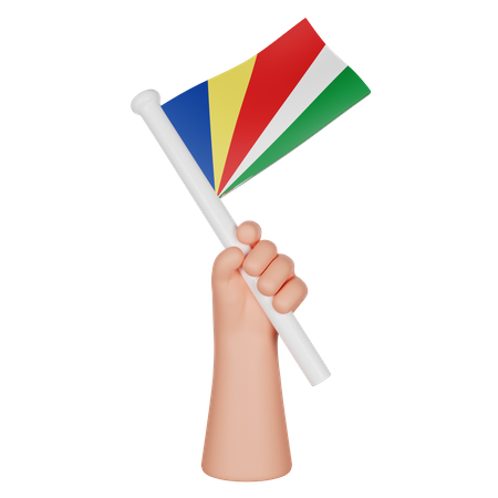 Main tenant un drapeau des seychelles  3D Icon