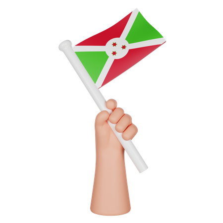 Main tenant un drapeau du burundi  3D Icon