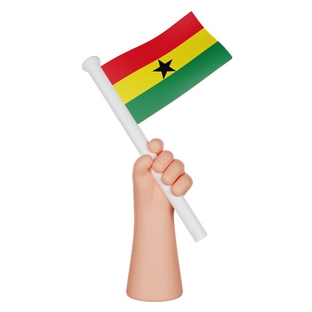 Main tenant un drapeau du Ghana  3D Icon