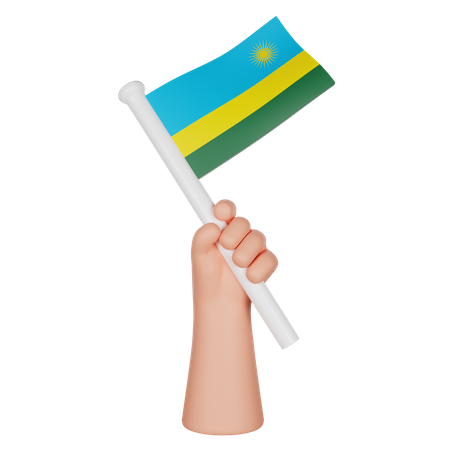 Main tenant un drapeau du rwanda  3D Icon