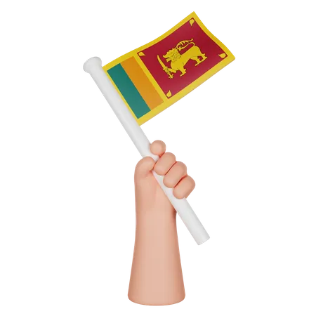 Main tenant un drapeau du Sri Lanka  3D Icon