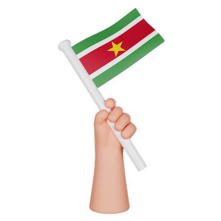 Main tenant un drapeau du suriname  3D Icon