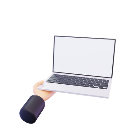 Main tenant un ordinateur portable  3D Icon