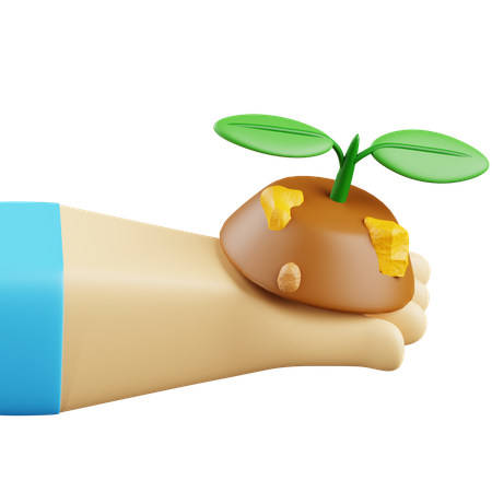 Main tenant un semis de plante  3D Icon