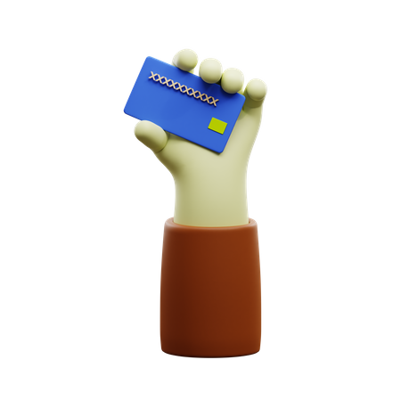 Main tenant une carte ATM  3D Icon