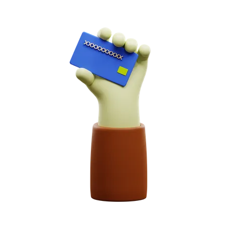 Main tenant une carte ATM  3D Icon