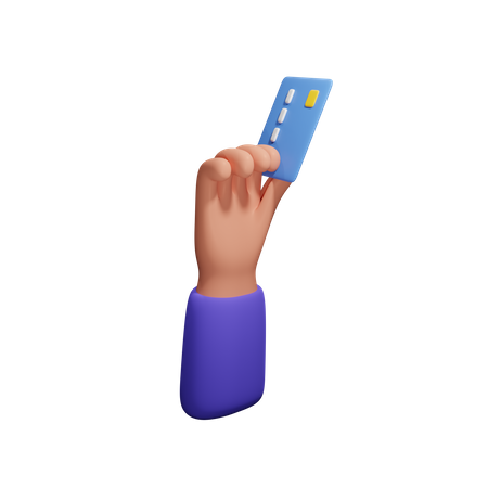 Main tenant une carte ATM  3D Icon