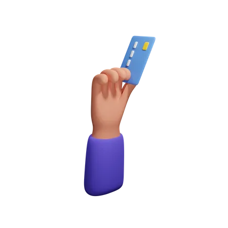 Main tenant une carte ATM  3D Icon