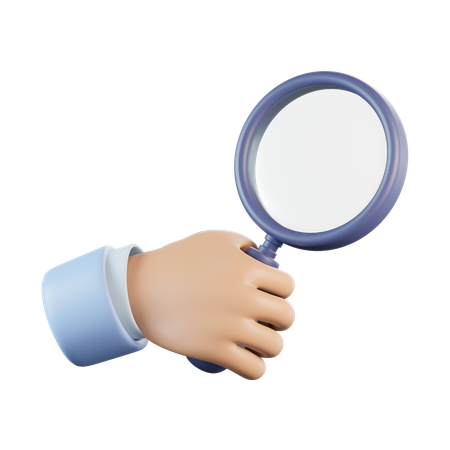 Main tenant une loupe  3D Icon