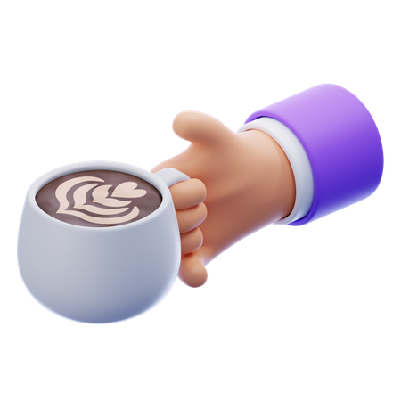 Main tenant une tasse de café  3D Icon