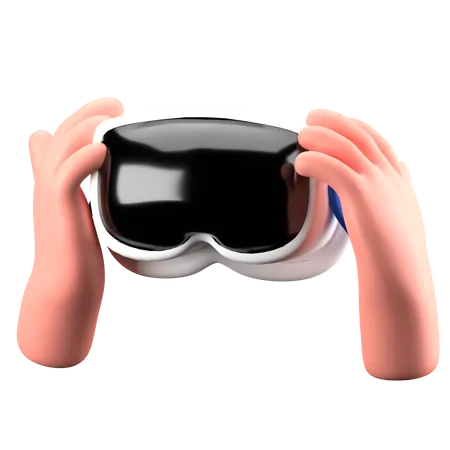 Main tenant des lunettes VR  3D Icon