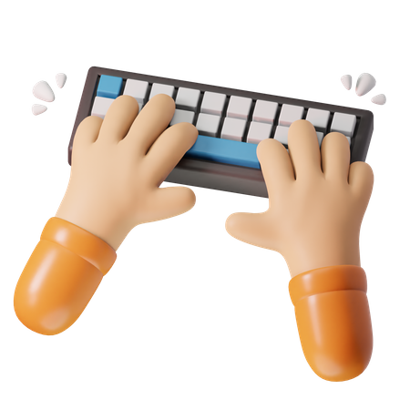 Main utilisant le clavier  3D Icon