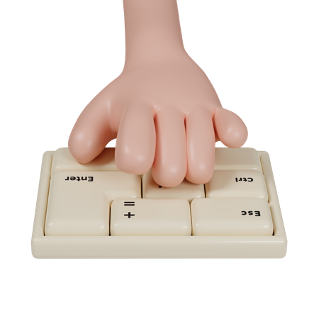 Main utilisant le clavier  3D Icon