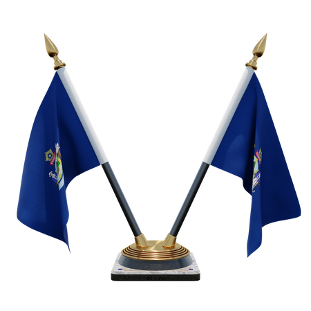 Porte-drapeau à double bureau du Maine  3D Flag