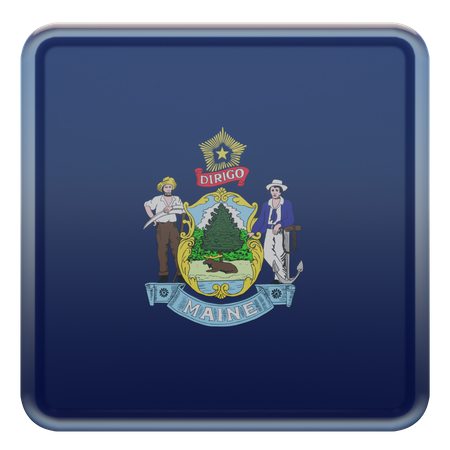 Maine Square Flag  3D Icon
