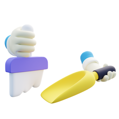 Mains balayant le sol  3D Icon