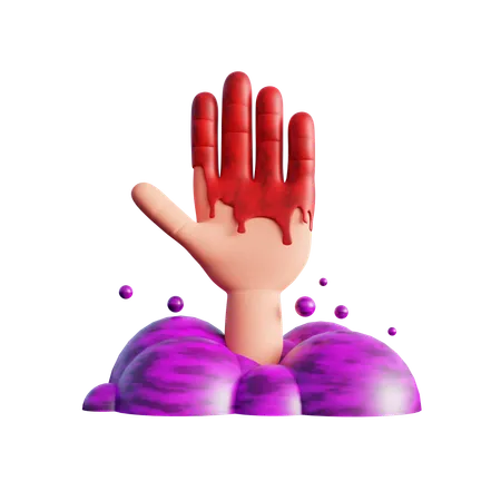 Mains ensanglantées  3D Icon