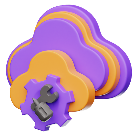 Maintenance cloud computing  3D Icon