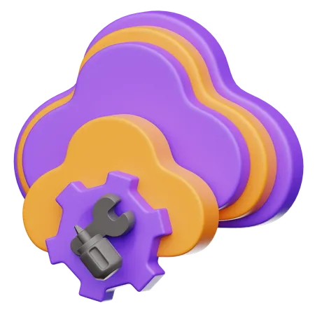 Maintenance cloud computing  3D Icon