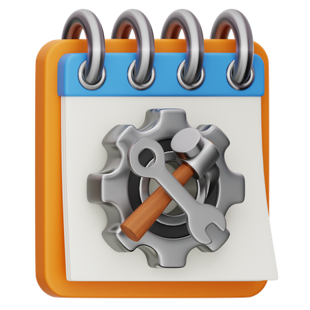 Maintenance Date  3D Icon