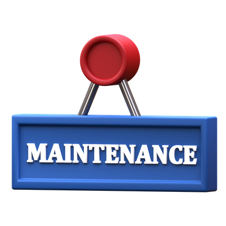 Maintenance Sign  3D Icon