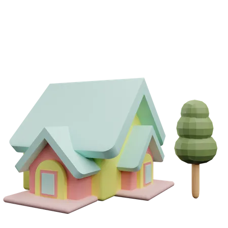 Maison  3D Icon